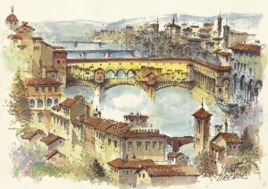 010c Firenze - Panorama con il Ponte Vecchio