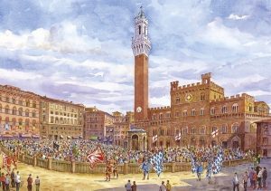 18 Siena - Corteo Storico in Piazza del Campo prima della corsa