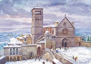 03 Assisi - Basilica di San Francesco innevata