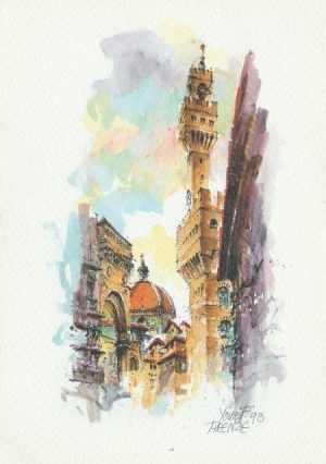 030q Firenze - Il Cupolone e la Torre di Arnolfo