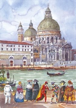 32 Venezia - Le maschere alla Chiesa della Salute