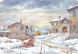04 Vita Rurale - Campi e case coloniche sotto la neve