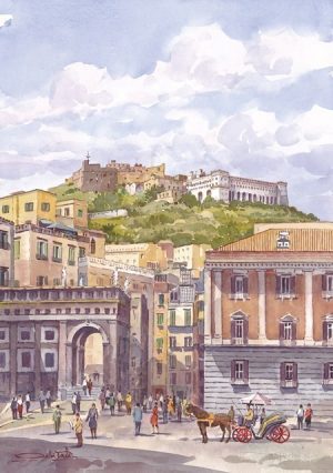 44 Napoli - Sant'Elmo e San Martino, da Piazza Plebiscito