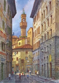 065 Firenze - La torre di Arnolfo, da Via dei Neri