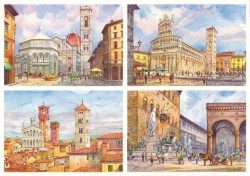 091 Quattro Immagini - Vedute particolari di Firenze e Lucca