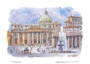 Poster 01 Roma: Piazza San Pietro e Basilica