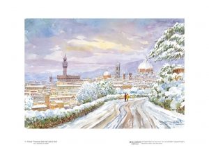 Poster 11 Firenze: Panorama della città sotto la neve