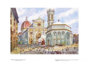 Poster 16 Firenze: Piazza Duomo, lo Scoppio del Carro