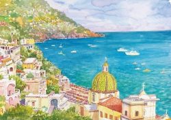 Poster 06 Positano: Scorcio panoramico e il suo incantevole mare