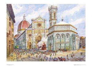 Poster 02 Firenze: Piazza Duomo, lo Scoppio del Carro